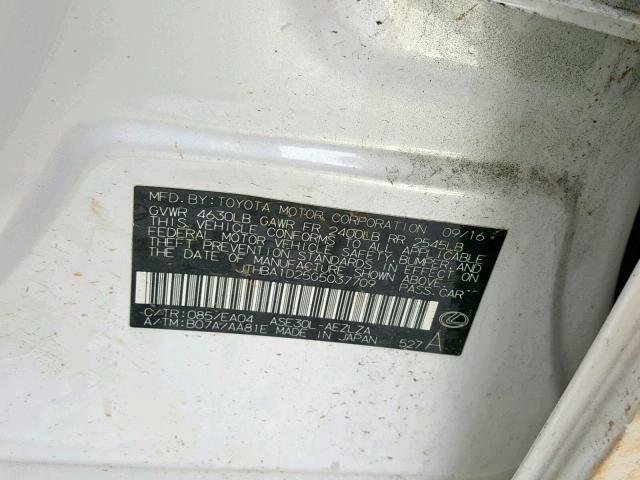 JTHBA1D25G5037709 - 2016 LEXUS IS 200T Weiß Foto 10