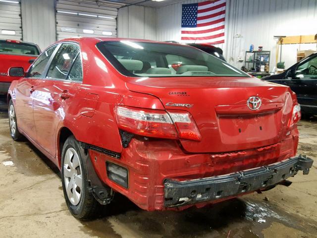 4T4BE46K49R103620 - 2009 TOYOTA CAMRY BASE RED photo 3