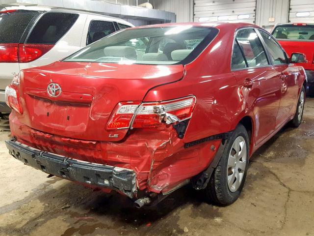 4T4BE46K49R103620 - 2009 TOYOTA CAMRY BASE RED photo 4