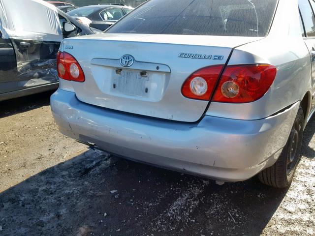 JTDBR32E360092707 - 2006 TOYOTA COROLLA CE SILVER photo 9