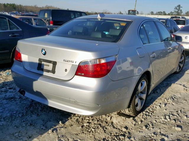 WBANE53586CK87393 - 2006 BMW 525 I SILVER photo 4