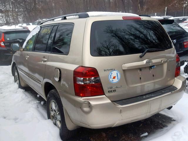 JTEEP21A050086434 - 2005 TOYOTA HIGHLANDER 金色 照片 3