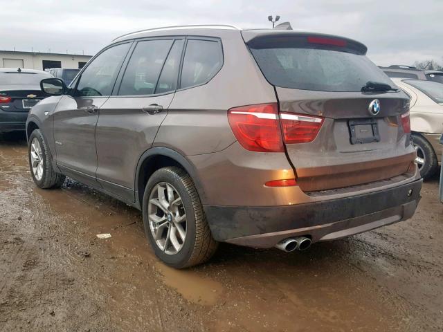 5UXWX7C50DL977390 - 2013 BMW X3 XDRIVE3 BROWN photo 3