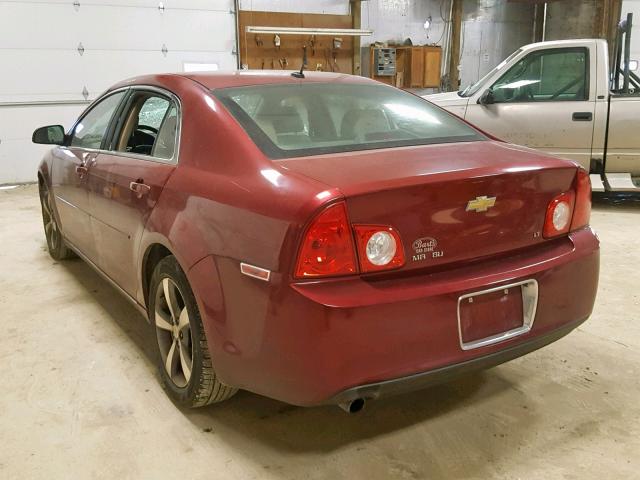 1G1ZJ57B19F252691 - 2009 CHEVROLET MALIBU 2LT BURGUNDY photo 3