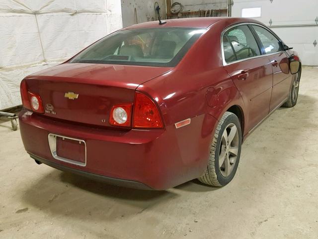 1G1ZJ57B19F252691 - 2009 CHEVROLET MALIBU 2LT BURGUNDY photo 4