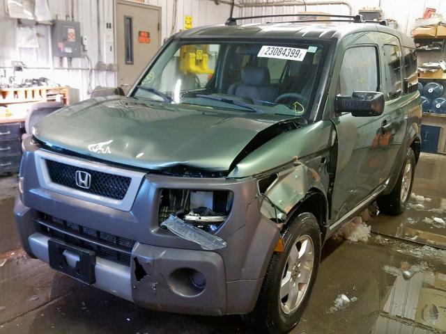 5J6YH285X4L016504 - 2004 HONDA ELEMENT EX GREEN photo 2