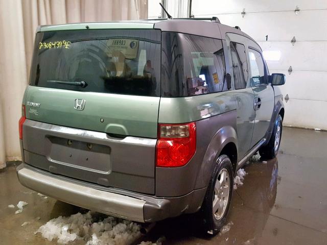 5J6YH285X4L016504 - 2004 HONDA ELEMENT EX GREEN photo 4