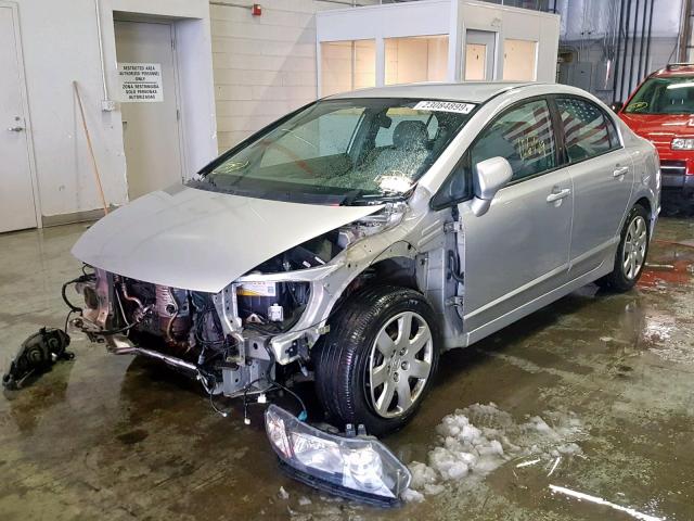 2HGFA16549H546858 - 2009 HONDA CIVIC LX SILVER photo 2