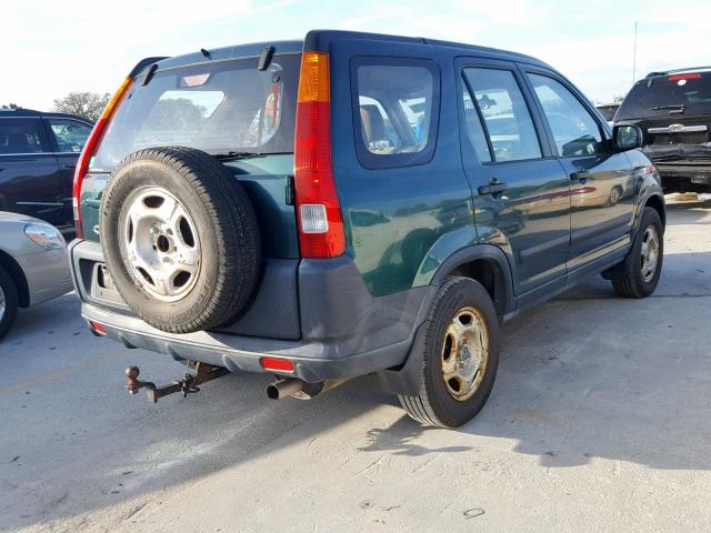 JHLRD78472C014431 - 2002 HONDA CR-V LX GREEN photo 4