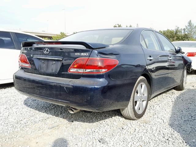 JTHBA30G055075262 - 2005 LEXUS ES 330 BLACK photo 4