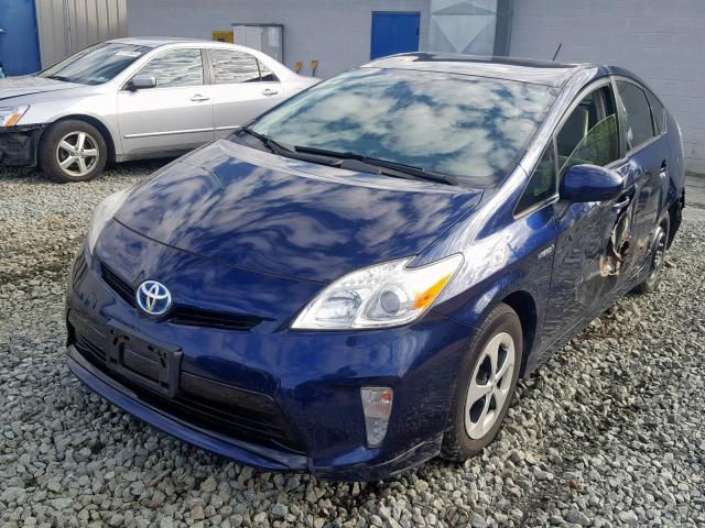 JTDKN3DU0C1591776 - 2012 TOYOTA PRIUS BLUE photo 2