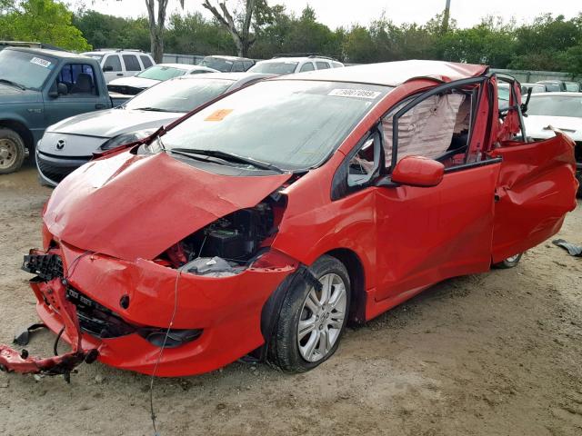 JHMGE88419S033336 - 2009 HONDA FIT SPORT RED photo 2