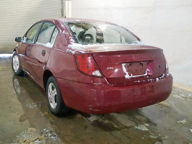 1G8AG52F94Z119532 - 2004 SATURN ION LEVEL MAROON photo 3