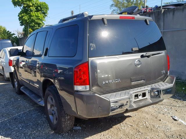 5N1AA08A45N714511 - 2005 NISSAN ARMADA SE GRAY photo 3