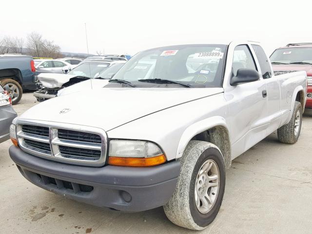 1D7GL12K74S742423 - 2004 DODGE DAKOTA SXT SILVER photo 2