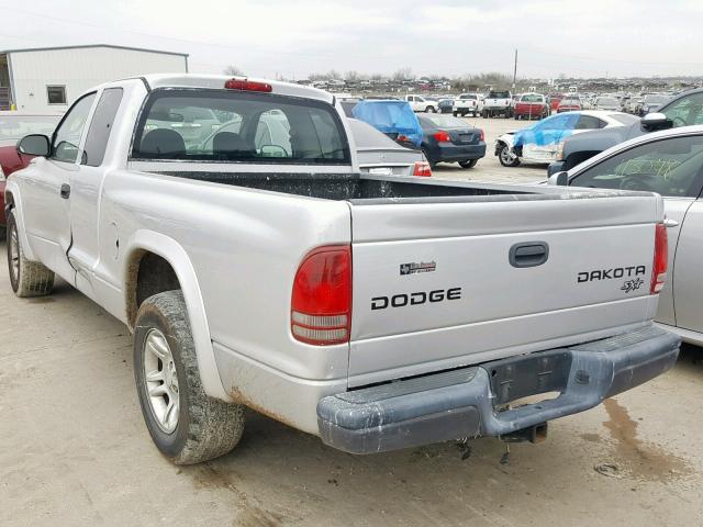 1D7GL12K74S742423 - 2004 DODGE DAKOTA SXT SILVER photo 3