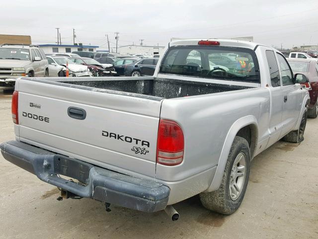 1D7GL12K74S742423 - 2004 DODGE DAKOTA SXT SILVER photo 4