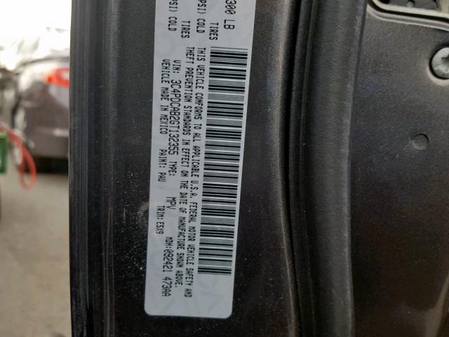 3C4PDCAB2GT132355 - 2016 DODGE JOURNEY SE გრაფიტი ფოტო 10