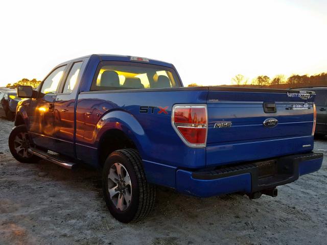 1FTFX1CFXDKE37302 - 2013 FORD F150 SUPER BLUE photo 3