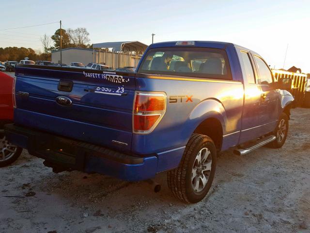 1FTFX1CFXDKE37302 - 2013 FORD F150 SUPER BLUE photo 4