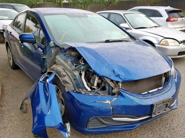 19XFB2F53FE250044 - 2015 HONDA CIVIC LX BLUE photo 1