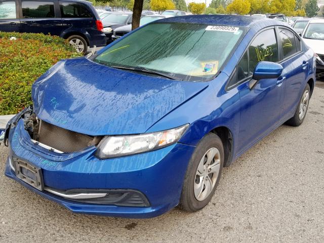 19XFB2F53FE250044 - 2015 HONDA CIVIC LX BLUE photo 2