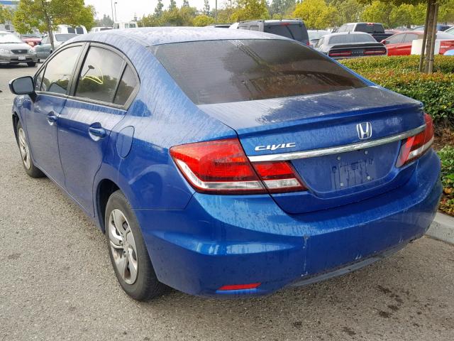 19XFB2F53FE250044 - 2015 HONDA CIVIC LX BLUE photo 3