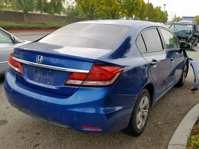 19XFB2F53FE250044 - 2015 HONDA CIVIC LX BLUE photo 4