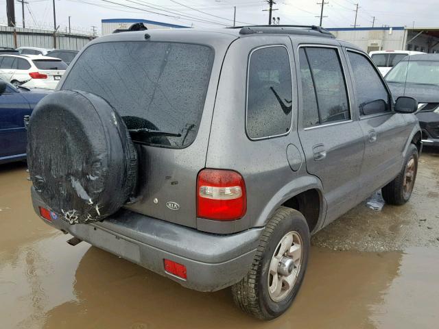 KNDJB723525117139 - 2002 KIA SPORTAGE GRAY photo 4