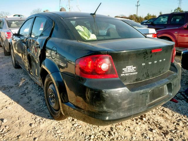 1C3CDZAB5EN144048 - 2014 DODGE AVENGER SE BLACK photo 3