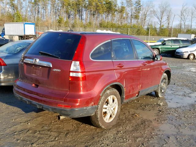 5J6RE4H70BL068733 - 2011 HONDA CR-V EXL RED photo 4