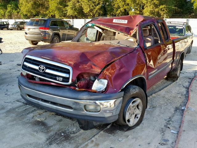 5TBBT44141S171206 - 2001 TOYOTA TUNDRA ACC BURGUNDY photo 2