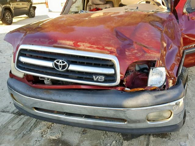 5TBBT44141S171206 - 2001 TOYOTA TUNDRA ACC BURGUNDY photo 7