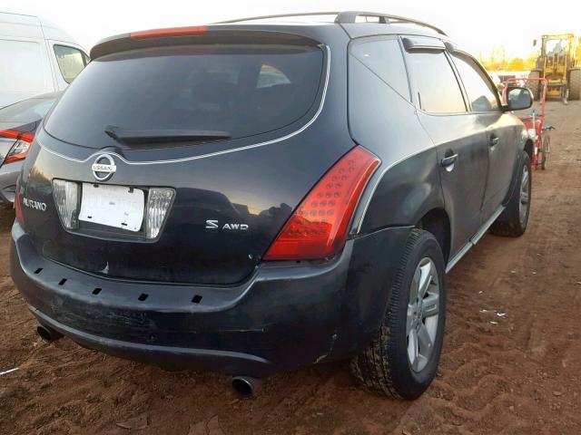 JN8AZ08W76W507541 - 2006 NISSAN MURANO SL BLACK photo 4