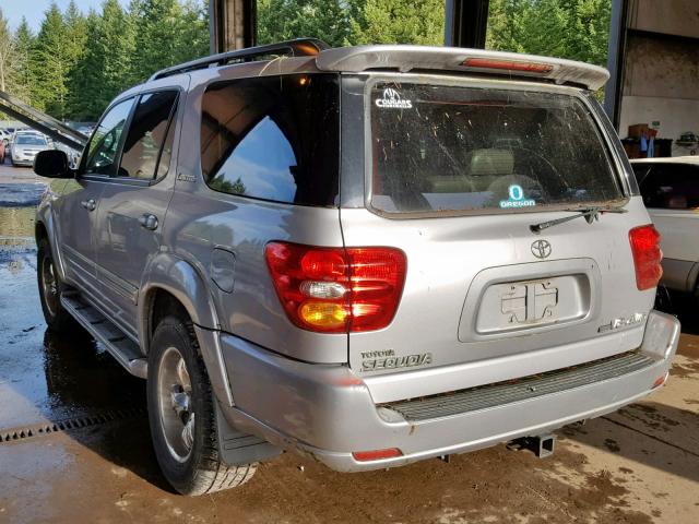 5TDBT48AX2S085403 - 2002 TOYOTA SEQUOIA LI GRAY photo 3