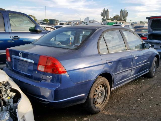 1HGES26751L019516 - 2001 HONDA CIVIC EX ლურჯი ფოტო 4