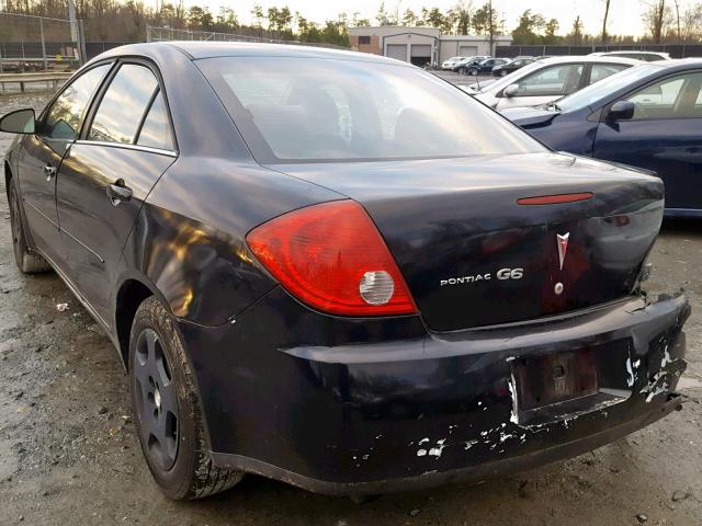 1G2ZF58B574114060 - 2007 PONTIAC G6 VALUE L BLACK photo 3