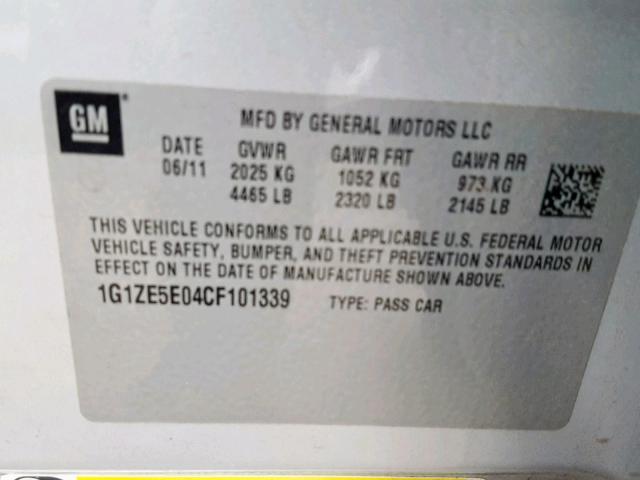 1G1ZE5E04CF101339 - 2012 CHEVROLET MALIBU LTZ SILVER photo 10