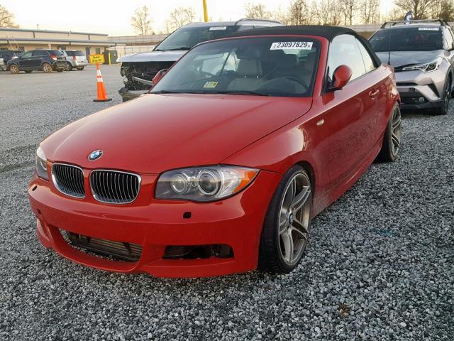 WBAUN93568VE94152 - 2008 BMW 135 I RED photo 2