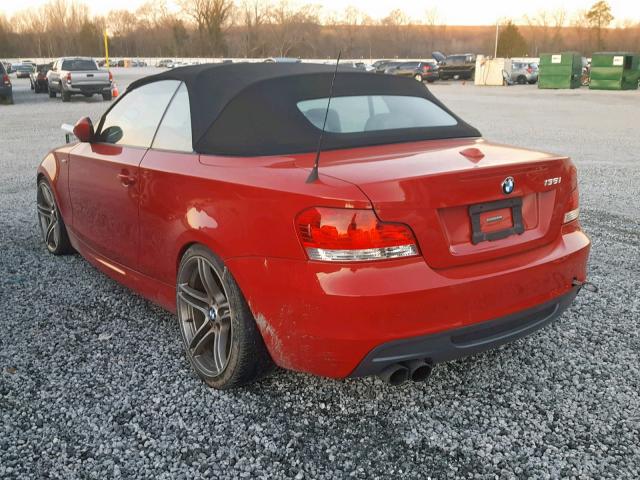 WBAUN93568VE94152 - 2008 BMW 135 I RED photo 3