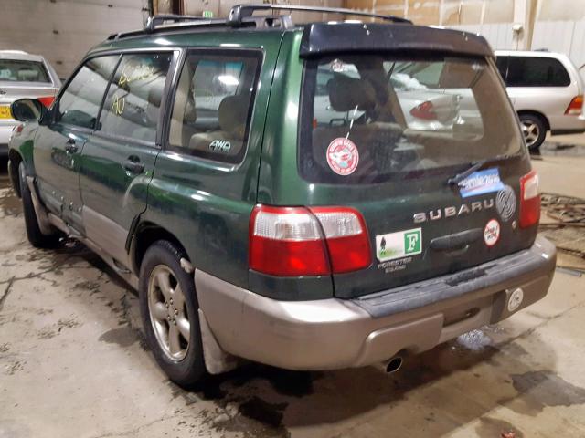 JF1SF655X2H723430 - 2002 SUBARU FORESTER S Yaşıl foto 3