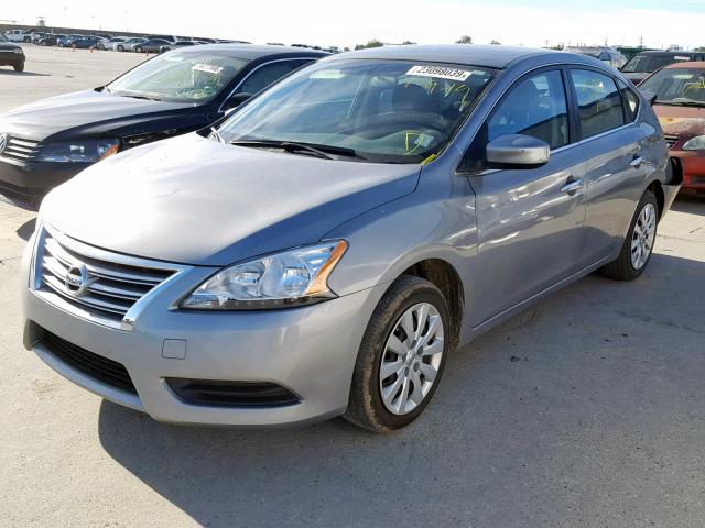 3N1AB7AP3EL689323 - 2014 NISSAN SENTRA S GRAY photo 2