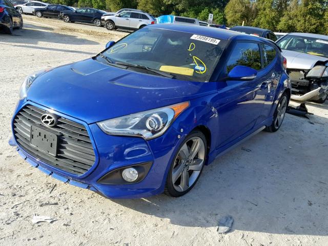 KMHTC6AEXDU144909 - 2013 HYUNDAI VELOSTER T BLUE photo 2