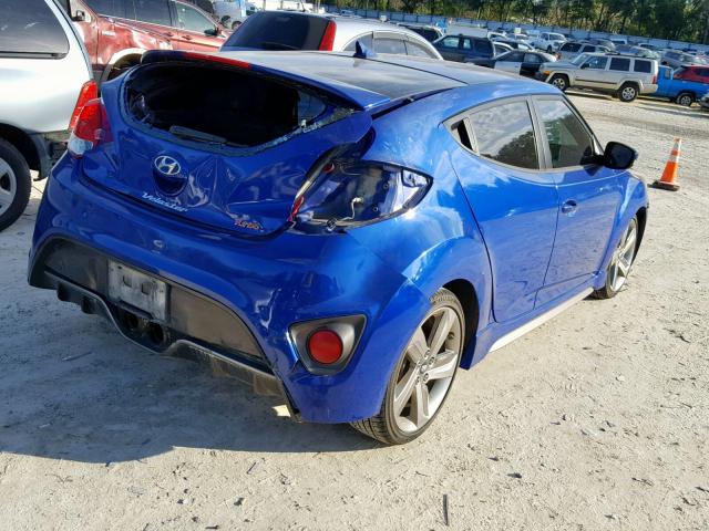 KMHTC6AEXDU144909 - 2013 HYUNDAI VELOSTER T BLUE photo 4