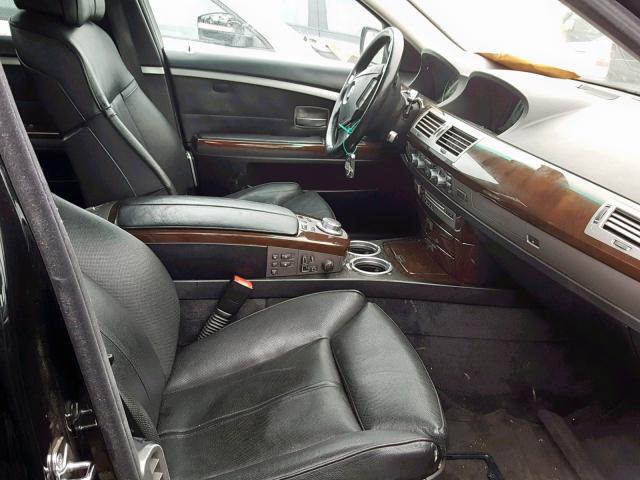 WBAHN83577DT67987 - 2007 BMW 750 BLACK photo 5