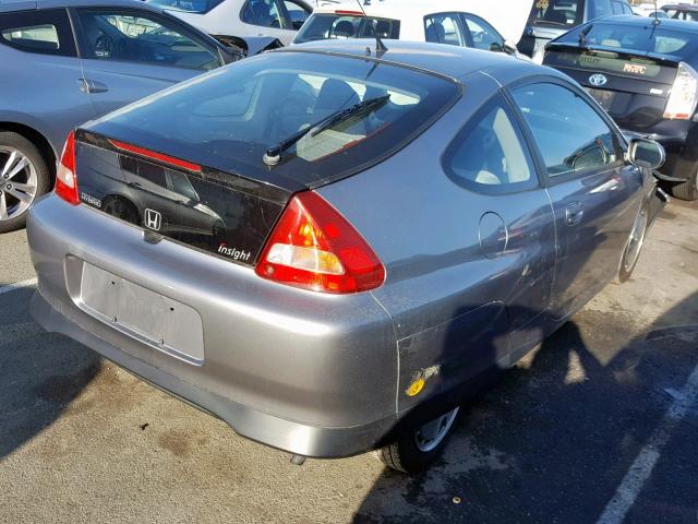 JHMZE1354YT002624 - 2000 HONDA INSIGHT SILVER photo 4