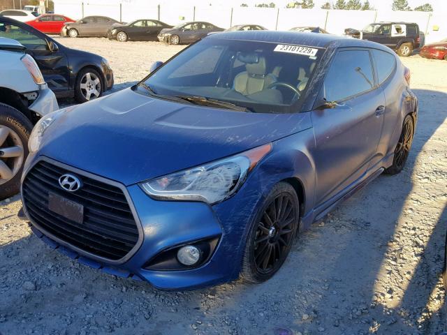 KMHTC6AE3GU264099 - 2016 HYUNDAI VELOSTER T BLUE photo 2