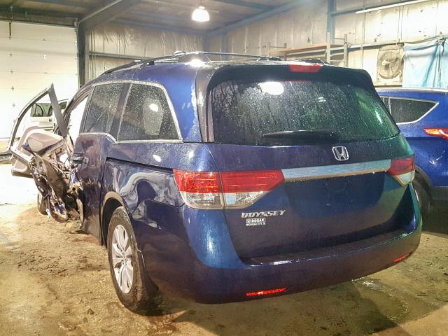 5FNRL5H63FB123435 - 2015 HONDA ODYSSEY EX BLUE photo 3