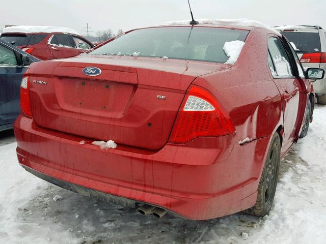 3FAHP0HA8BR309011 - 2011 FORD FUSION SE წითელი ფოტო 4