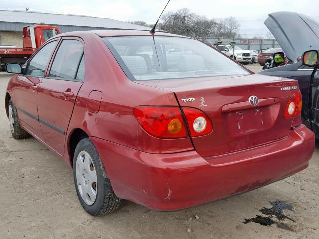 1NXBR32E23Z185878 - 2003 TOYOTA COROLLA CE RED photo 3